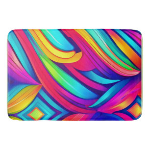 Psychedelic Rainbow Vortex Bath Mat