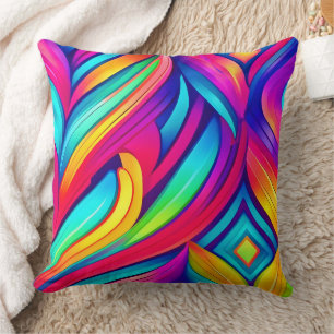  Psychedelic Rainbow Vortex Cushion