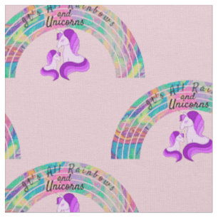 Psychedelic Rainbows and Unicorns Thunder_Cove Fabric