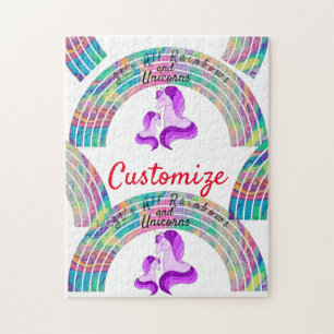 Psychedelic Rainbows and Unicorns Thunder_Cove Jigsaw Puzzle