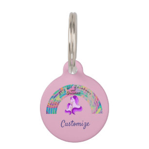 Psychedelic Rainbows and Unicorns Thunder_Cove Pet Tag