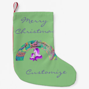 Psychedelic Rainbows and Unicorns Thunder_Cove Small Christmas Stocking