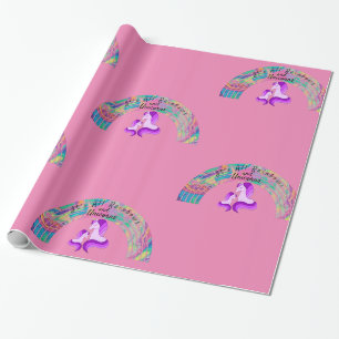 Psychedelic Rainbows and Unicorns Thunder_Cove Wrapping Paper