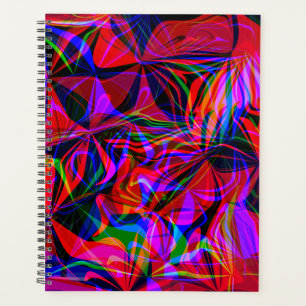 Psychedelic Red Mix Abstract Colourful Planner