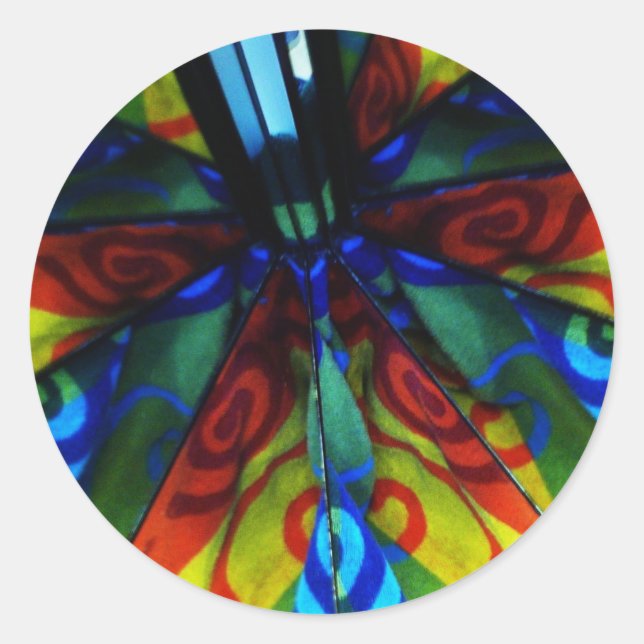 Psychedelic Reflections Mirror Swirls Design Classic Round Sticker (Front)