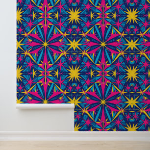 Psychedelic Retro Kaleidoscope Peel and Stick Wallpaper