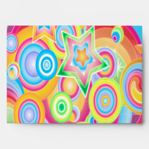 Psychedelic Retro Star Power Envelopes