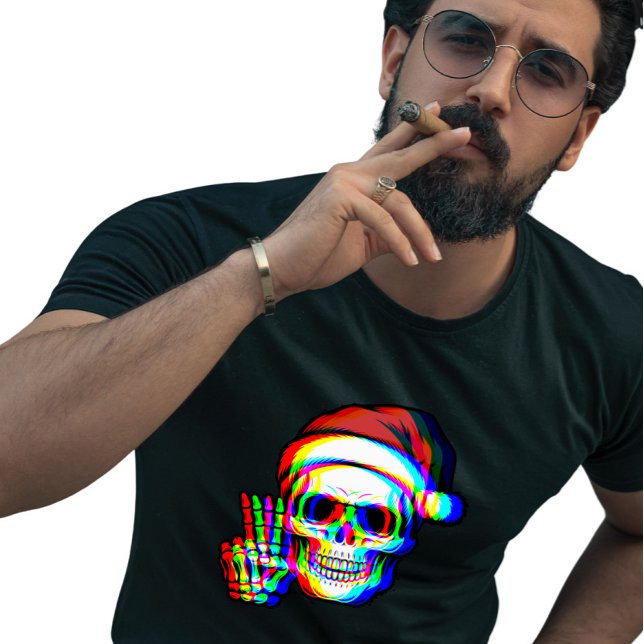Psychedelic RGB Illusional Trippy Santa Christmas T-Shirt (Creator Uploaded)