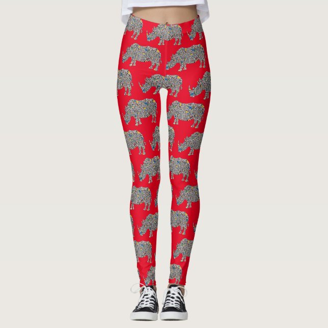 Psychedelic Rhinoceros Leggings (Front)