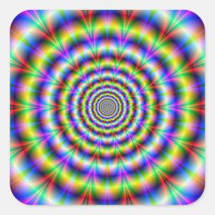 Psychedelic Ringed Pulse Square Sticker
