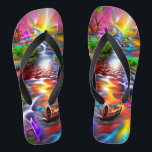 Psychedelic River Landscape Nature Custom Created  Thongs<br><div class="desc">Here are some custom flip flops with your own image or you can use mine either way you will be styling on the beach this summer. Make sure to bookmark this page to come back to it in the future. If you like/love our designs make sure to like or share...</div>