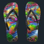 Psychedelic River Landscape Nature Custom Created  Thongs<br><div class="desc">Here are some custom flip flops with your own image or you can use mine either way you will be styling on the beach this summer. Make sure to bookmark this page to come back to it in the future. If you like/love our designs make sure to like or share...</div>