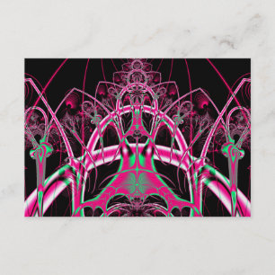Psychedelic Rollercoaster Tunnel Fractal RSVP Card