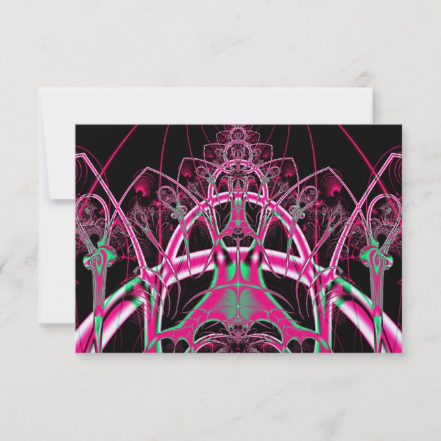 Psychedelic Rollercoaster Tunnel Fractal RSVP Card (Front)