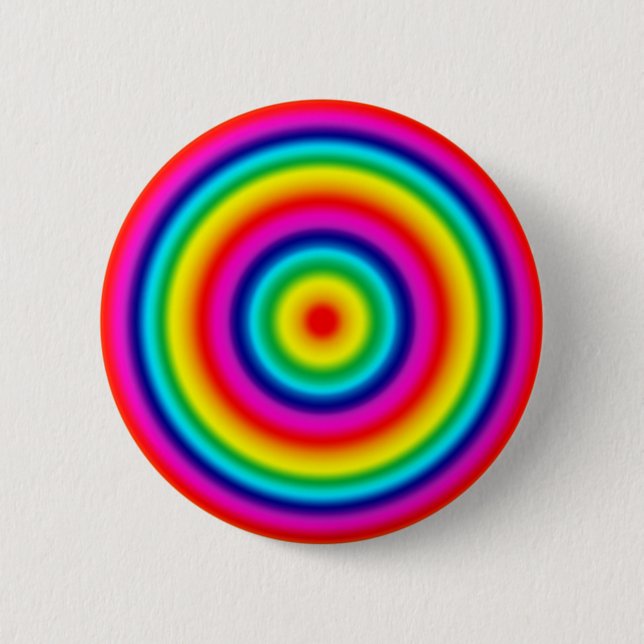 Psychedelic Round Rainbow Pattern 6 Cm Round Badge (Front)