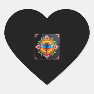 Psychedelic Sacred Geometry Mandala Insect Nature Heart Sticker