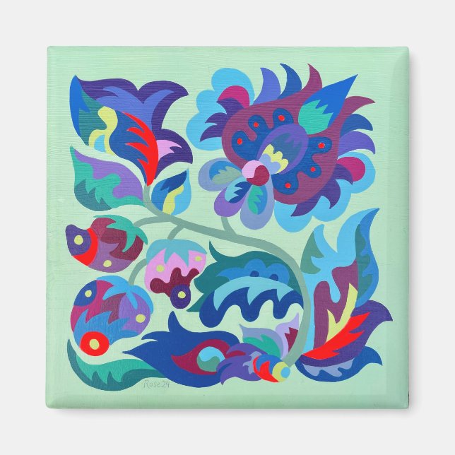 Psychedelic Samchykivka Summer Strawberries Magnet (Front)
