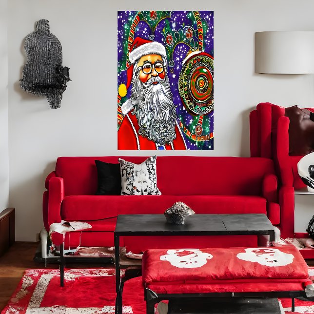 Psychedelic Santa Claus Art | AI Art Poster (Creator Uploaded)