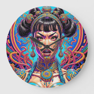Psychedelic Say what! Art  Large Clock