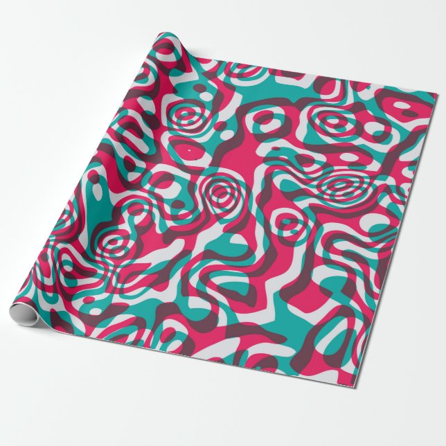 Psychedelic seamless pattern wrapping paper (Unrolled)