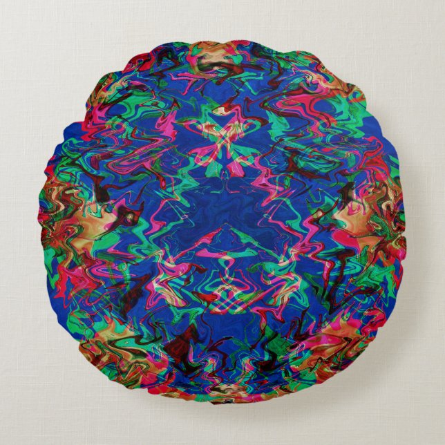Psychedelic seaweed...... round cushion (Front)