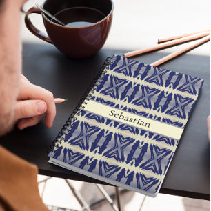Psychedelic Shadow People in Navy, custom Notebook