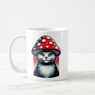 Psychedelic Shroom Cat – Amanita Guardian Coffee Mug