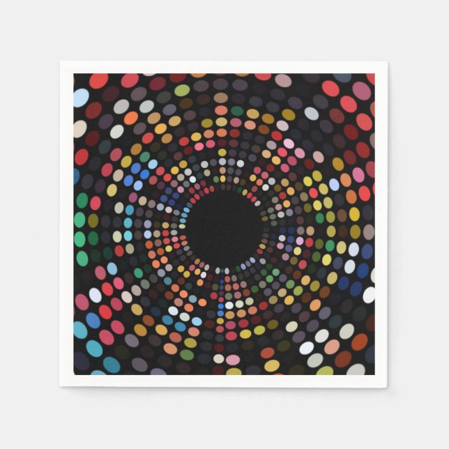 Psychedelic sixties dinner party napkin (Front)