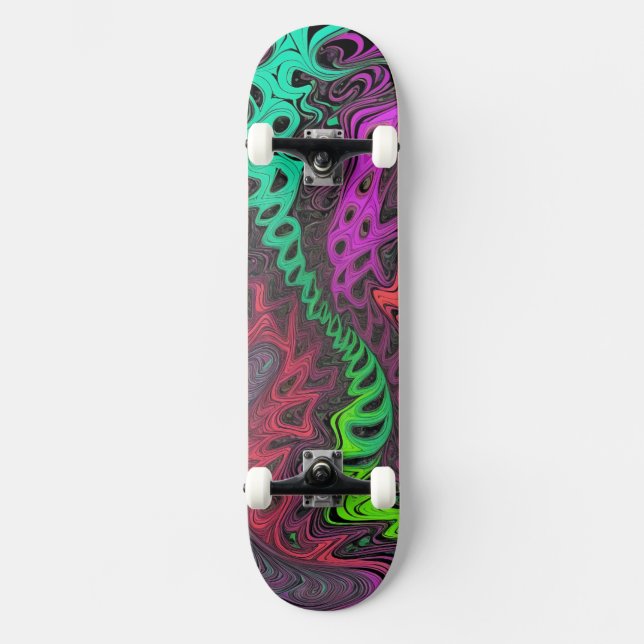 Psychedelic Skateboard - Vibrant Design (Front)