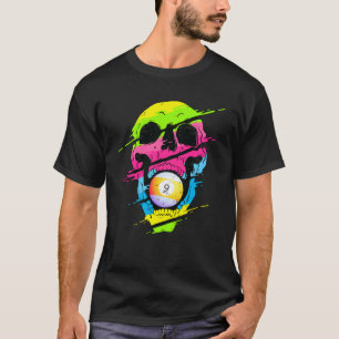 Psychedelic Skull Billiards  Colourful T-Shirt