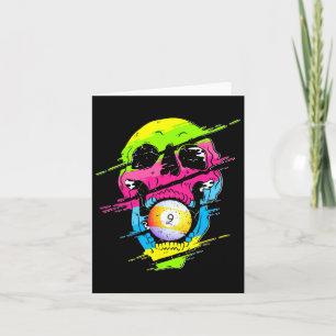 Psychedelic Skull Billiards Gift Colourful Card
