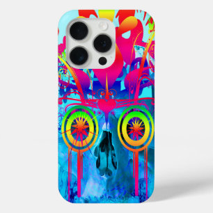 Psychedelic Skull iPhone 15 Pro Case