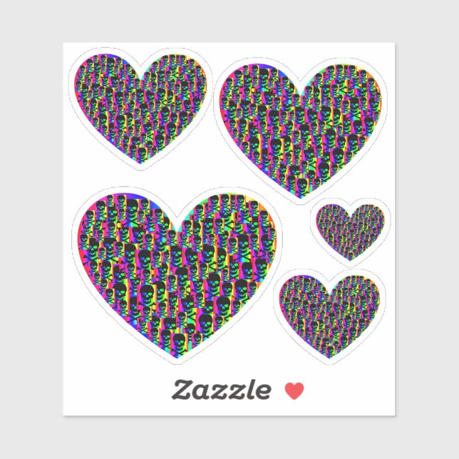 Psychedelic Skull Hearts (Sheet)