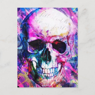 Psychedelic Skull Postcard