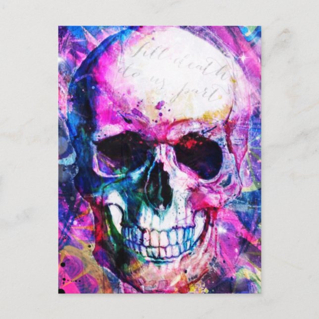 Psychedelic Skull Postcard (Front)