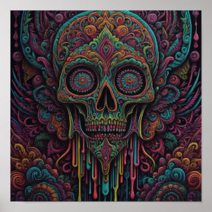 Psychedelic Skull Poster