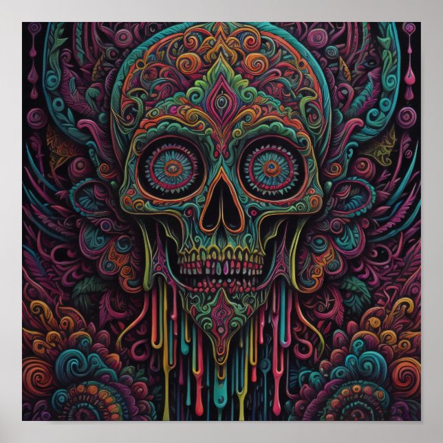 Psychedelic Skull Poster (Front)