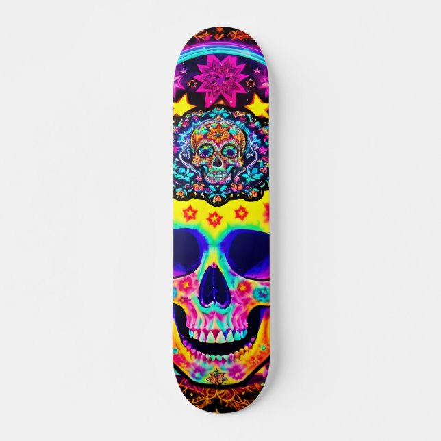 Psychedelic Skull Skateboard (Front)
