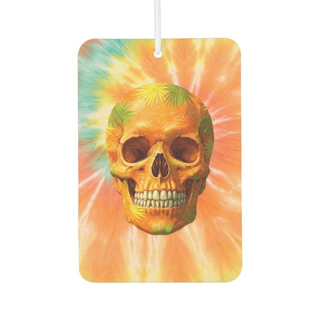 Psychedelic Skull Tie-Dye Air Freshener (Front)