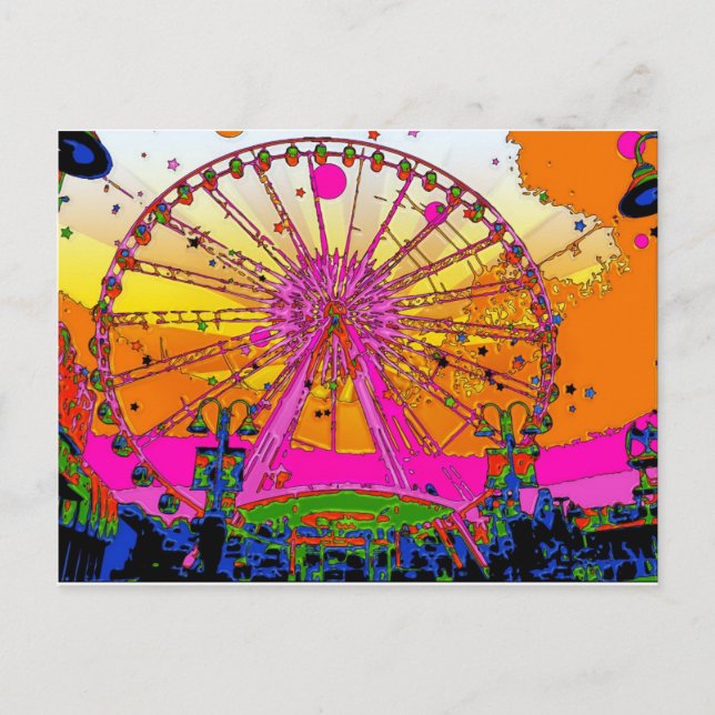 Psychedelic Sky Wheel Postcard (Front)