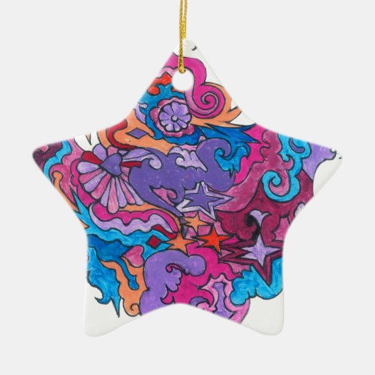 Psychedelic Smile Ceramic Ornament