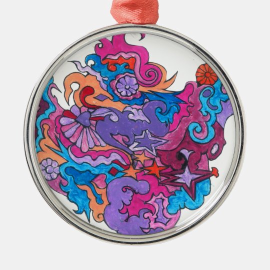 Psychedelic Smile Metal Ornament