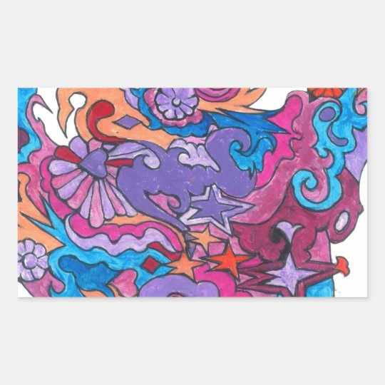 Psychedelic Smile Rectangular Sticker
