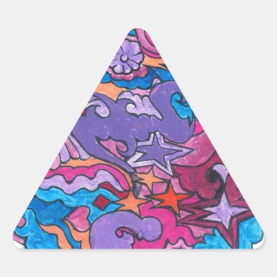 Psychedelic Smile Triangle Sticker