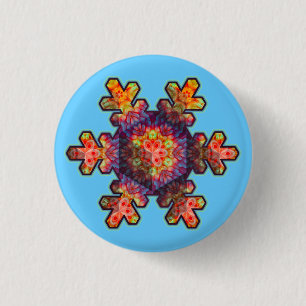 Psychedelic Snowflake 3 Cm Round Badge