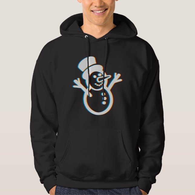 Psychedelic Snowman Trippy Christmas Party Gift Hoodie (Front)