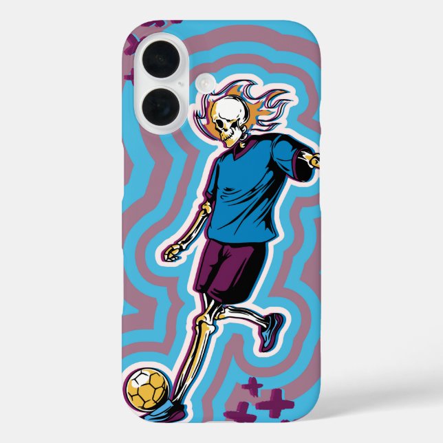 Psychedelic Soccer Skull Dribbler Case-Mate iPhone Case (Back)
