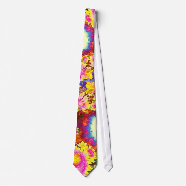 Psychedelic Solar Sunflowers Tie (Front)