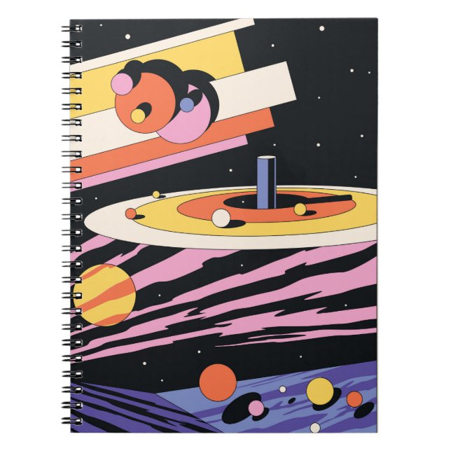 Psychedelic Space: 70s Geometric Shapes Notebook (Front)