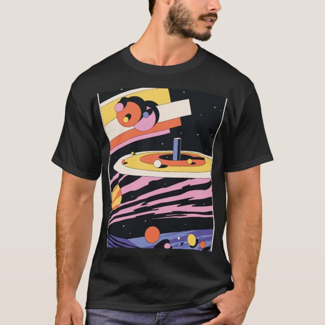 Psychedelic Space: 70s Geometric Shapes T-Shirt (Front)